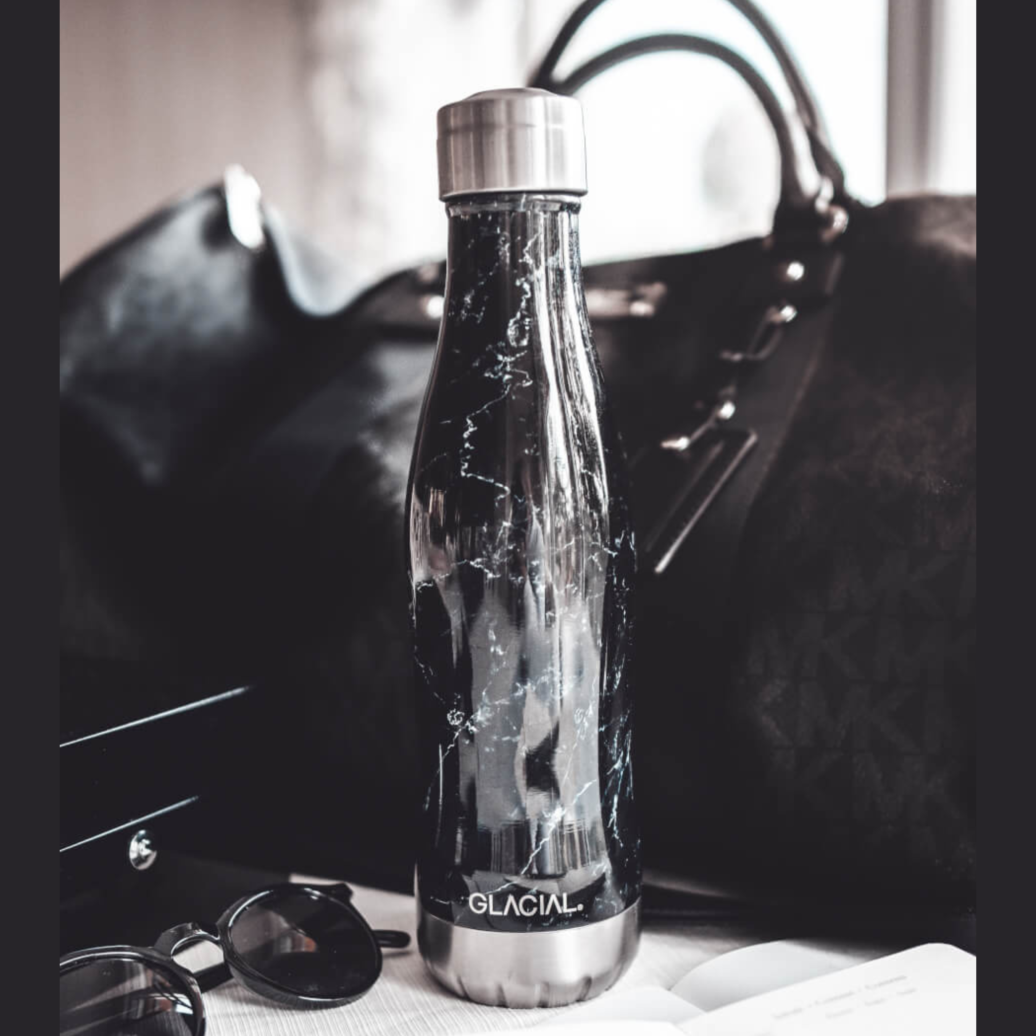 GLACIAL 水筒・ステンレスボトル ブラックマーブル 400ml / 600ml