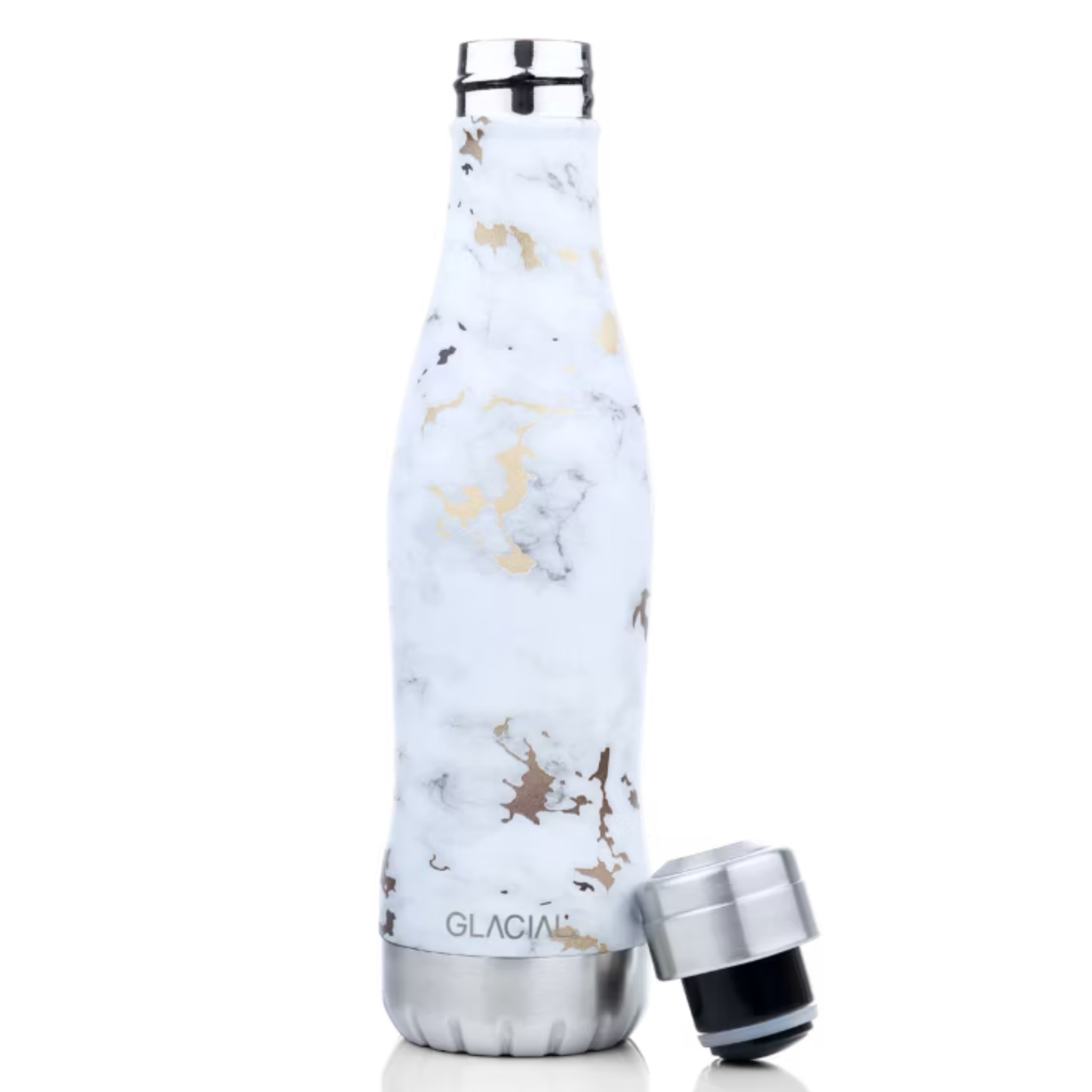 GLACIAL 水筒・ステンレスボトル ホワイトゴールデンマーブル 400ml【公式サイト限定】
