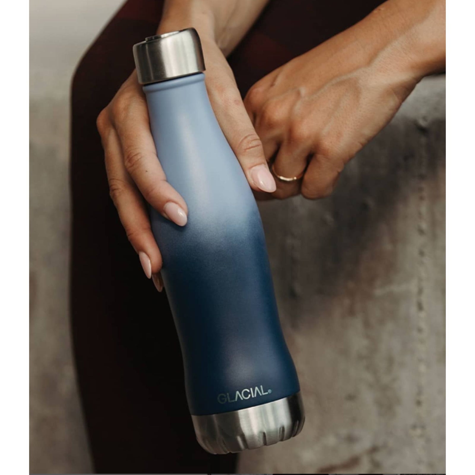 GLACIAL 水筒 400ml 直飲み 真空断熱 ステンレス ボトル マグ 保温 保冷 魔法瓶 グレーシャル マットネイビー GLACIAL 水筒 400ml 直飲み 真空断熱 ステンレス ボトル マグ 保温