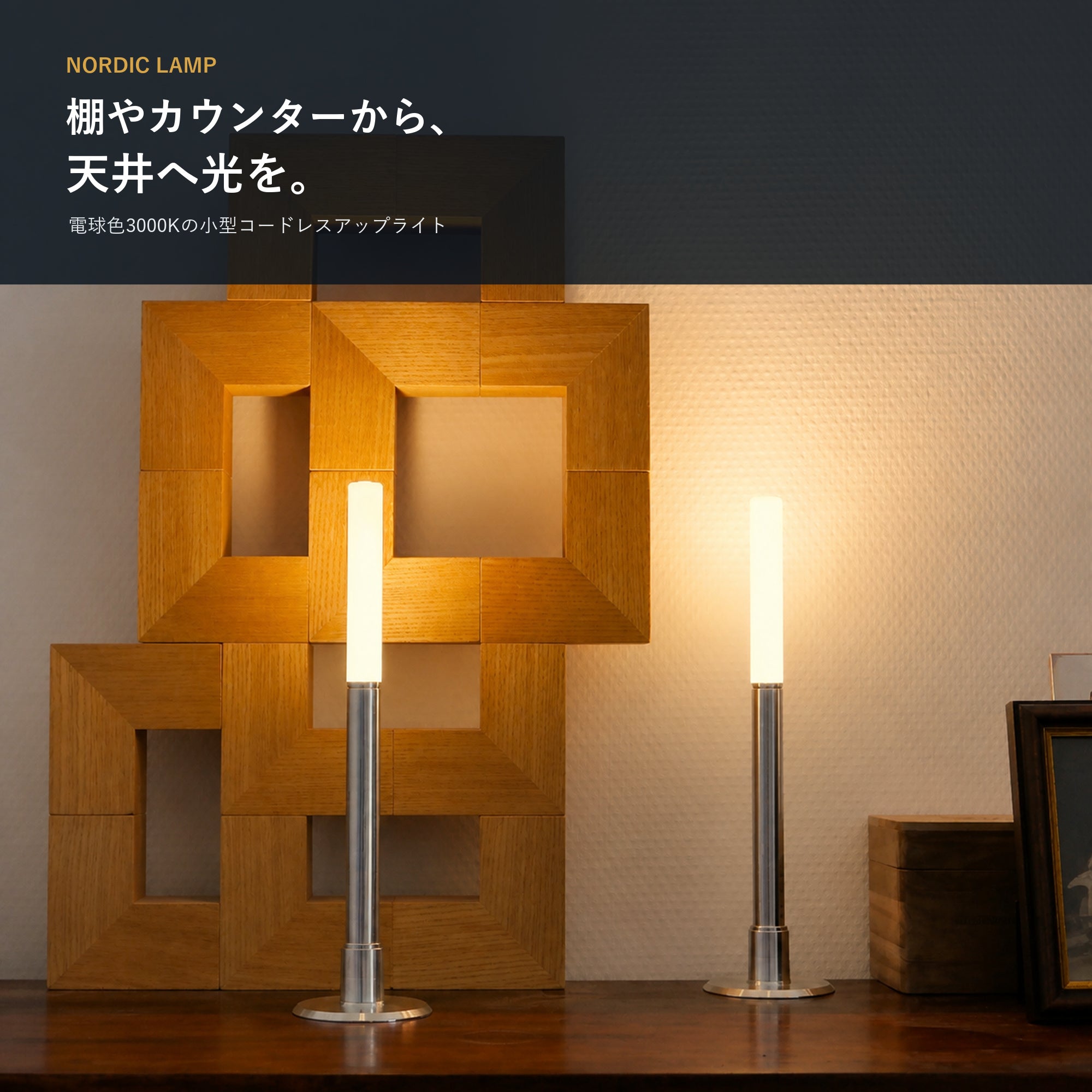 Bottlelight ノルディックランプ BOT09-3w-SL｜コードレス・小型アップライト