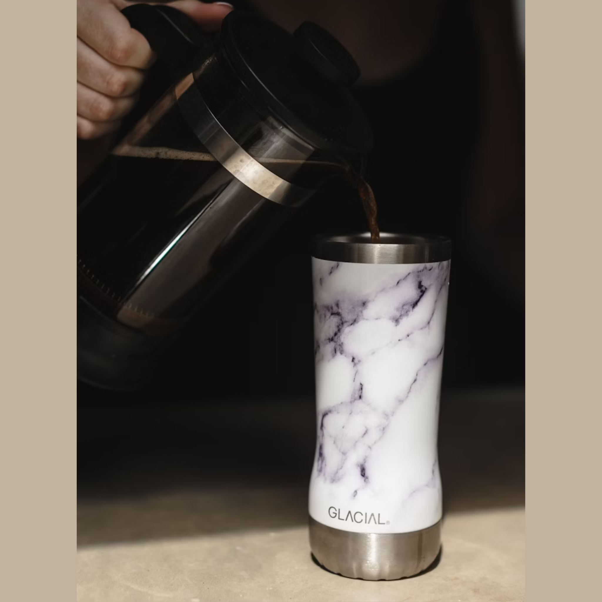 GLACIAL タンブラー｜ホワイトマーブル 350ml