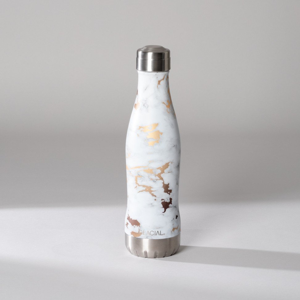 GLACIAL 水筒・ステンレスボトル　ホワイトゴールデンマーブル 400ml【公式サイト限定】
