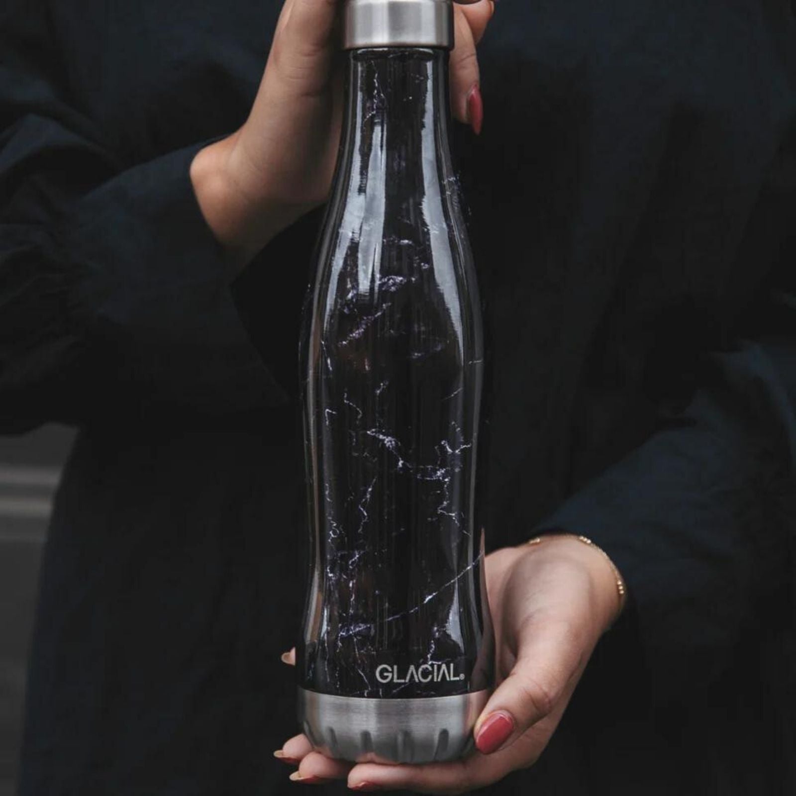 GLACIAL 水筒・ステンレスボトル　ブラックマーブル 400ml / 600ml
